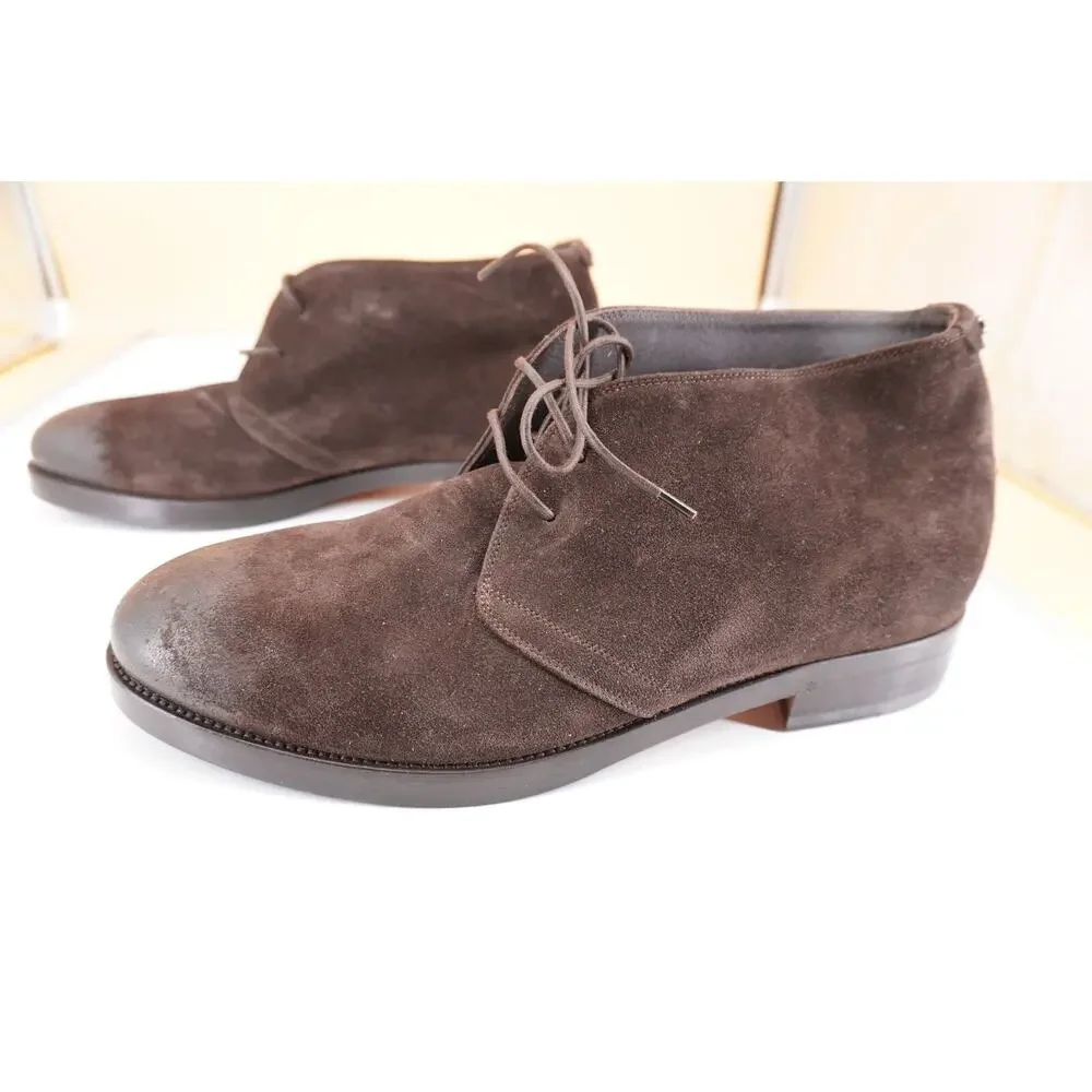 Canali Dark Brown Suede Chukka Hiking Boots Size 12 Lace Up $645 New Ankle